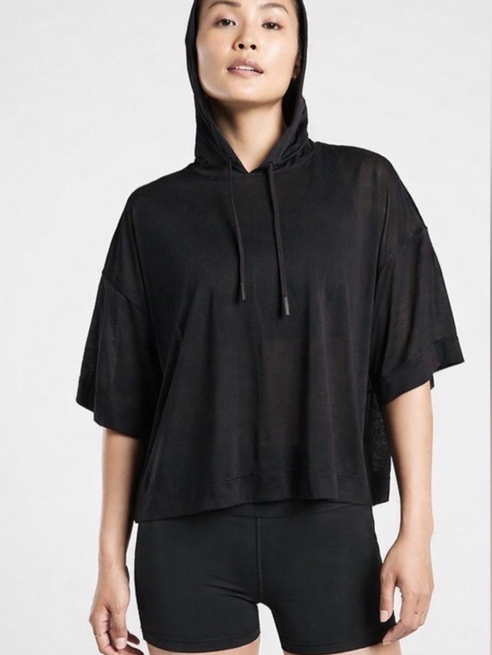 Athleta Vapor Short Sleeve Hooded Tee / Sweatshirt